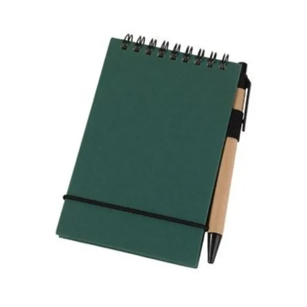 Kraft Paper Spiral Note Pad With Pen