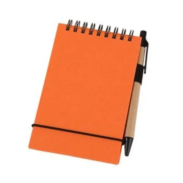 Kraft Paper Spiral Note Pad With Pen