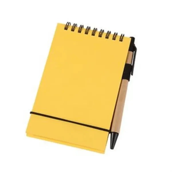 Kraft Paper Spiral Note Pad With Pen