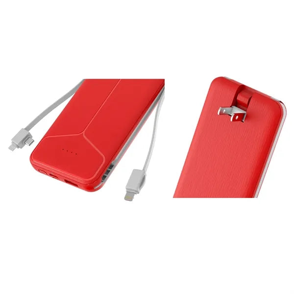 Power Bank with Wall Plug-in and Cable