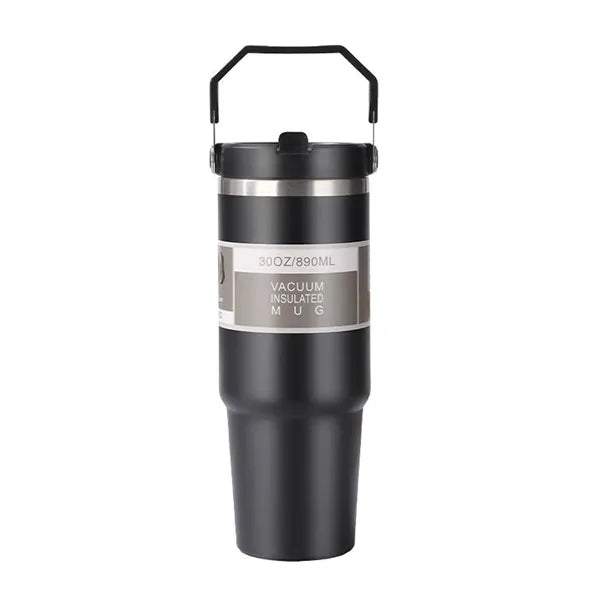 Double-Wall Tumbler with Handle and Lid, 30 oz.