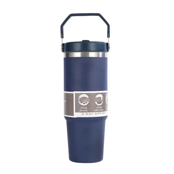 Double-Wall Tumbler with Handle and Lid, 30 oz.