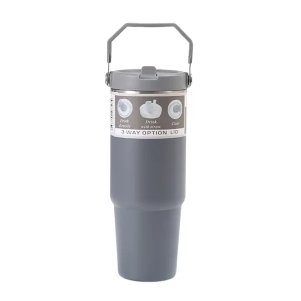 Double-Wall Tumbler with Handle and Lid, 30 oz.