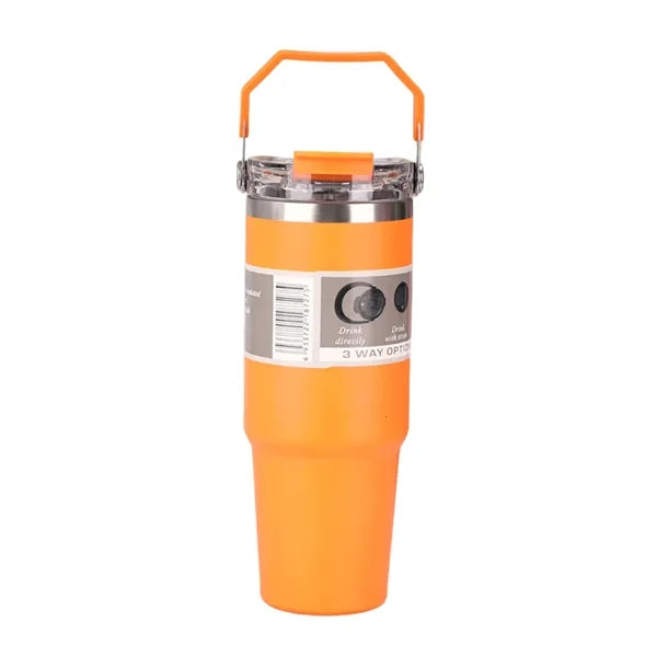Double-Wall Tumbler with Handle and Lid, 30 oz.