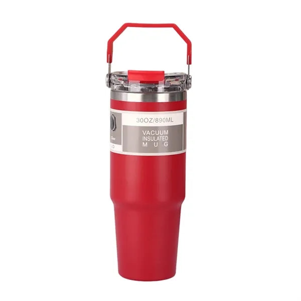 Double-Wall Tumbler with Handle and Lid, 30 oz.