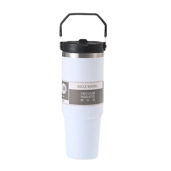 Double-Wall Tumbler with Handle and Lid, 30 oz.