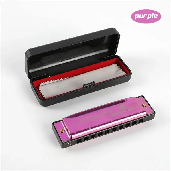 Laser Engraved 10 Hole C Key Blues Harmonica for Beginners