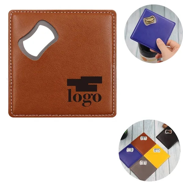 Pu Leather Coaster Bottle Opener
