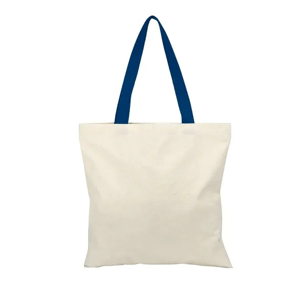 Square 6 Oz. Cotton Canvas Tote Bag with Multi-Color Handles