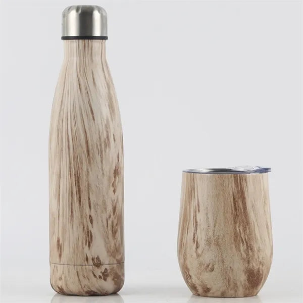17oz Wood Tone Cola-Shaped Tumbler Bottle