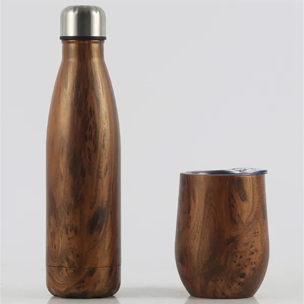 17oz Wood Tone Cola-Shaped Tumbler Bottle