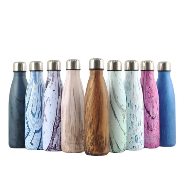 17oz Wood Tone Cola-Shaped Tumbler Bottle