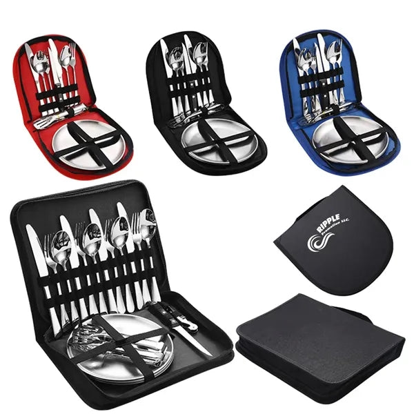 Camping Stainless Steel Cutlery Set For Two Persons