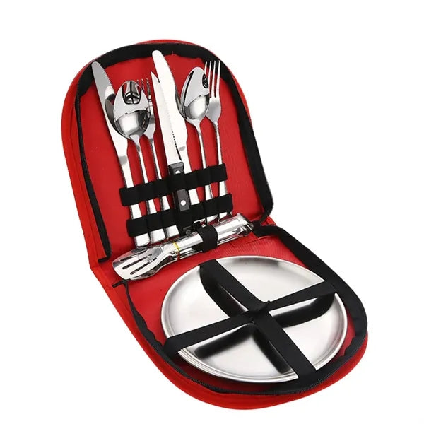 Camping Stainless Steel Cutlery Set For Two Persons