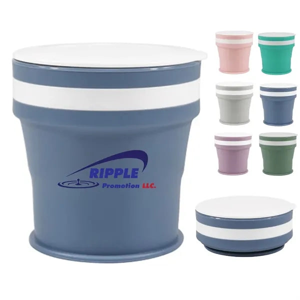 11OZ.Collapsible ater Cups Cover Sealed Travel Camping