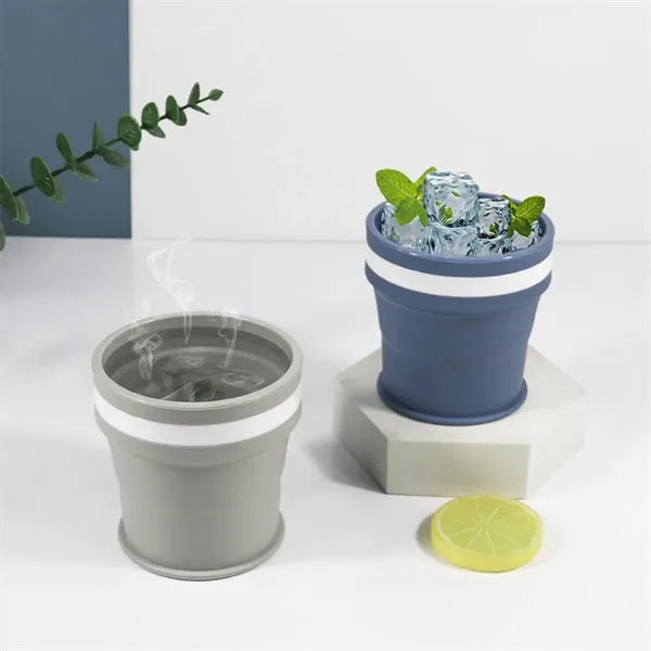 11OZ.Collapsible ater Cups Cover Sealed Travel Camping