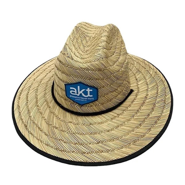 Wide Brimmed Printed Straw Hat