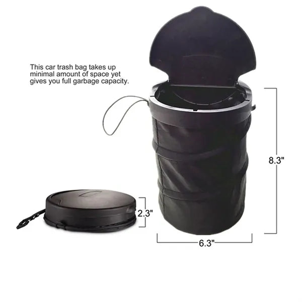 Waterproof Leakproof Foldable Car Trash Can With Lid