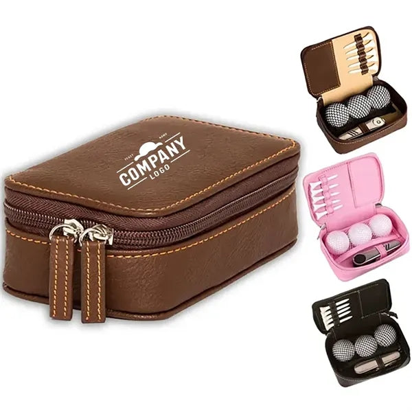 Mini Portable Golf Club Leather Bag