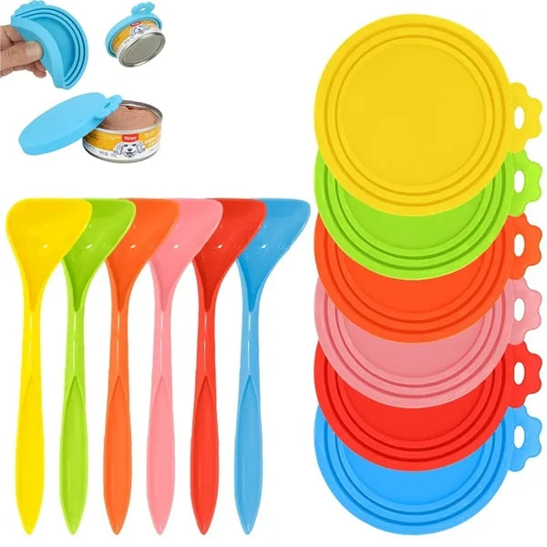 Silicone Pet Can Covers And Spoons