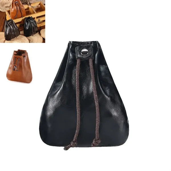 Leather Drawstring Coin Purse