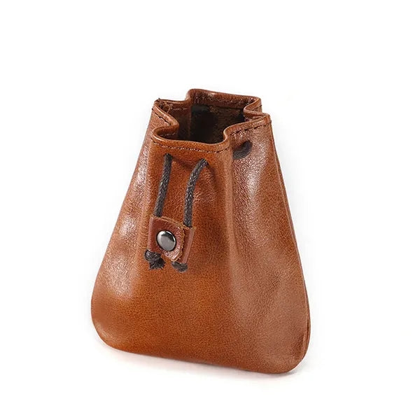 Leather Drawstring Coin Purse