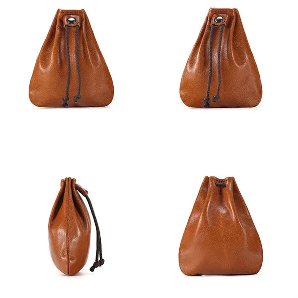 Leather Drawstring Coin Purse