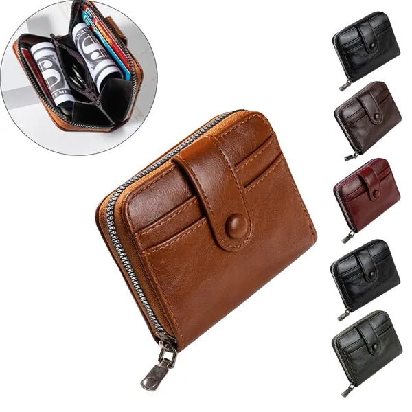 Pu Leather Wallet With Zipper