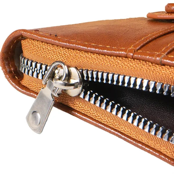 Pu Leather Wallet With Zipper