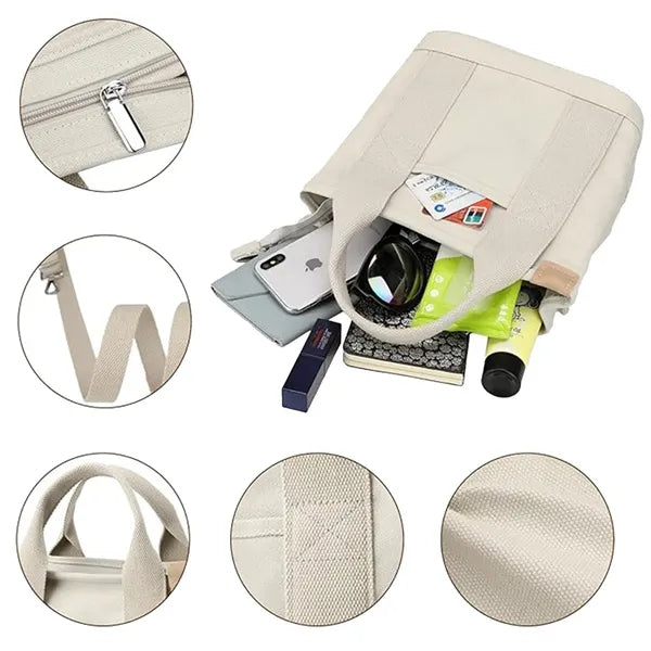 Canvas Crossbody Tote Bag