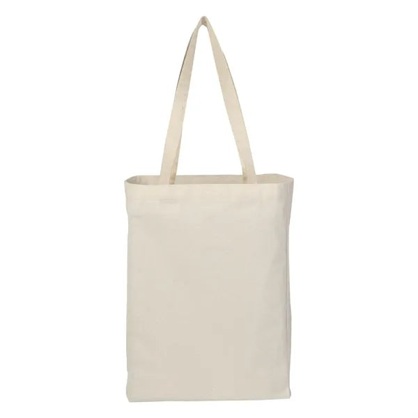 6 Oz. Natural Canvas Tote Bag with Colorful Handles