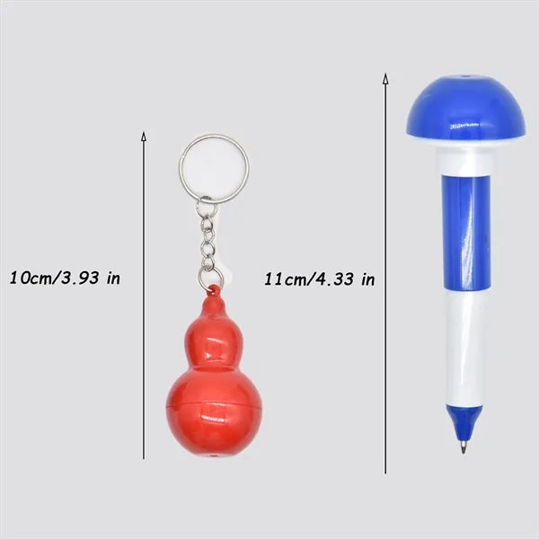 Gourd Pocket Ballpoint Pen with Key Chain