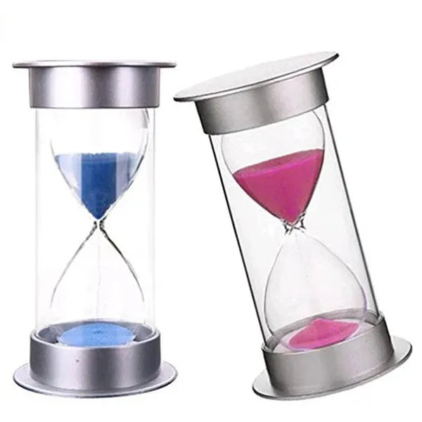 Fall-proof Silver Cover Hourglass Timer Quicksand Bottle
