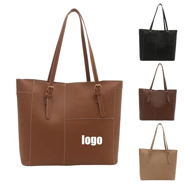 Pu Leather Casual Simple Tote Bag