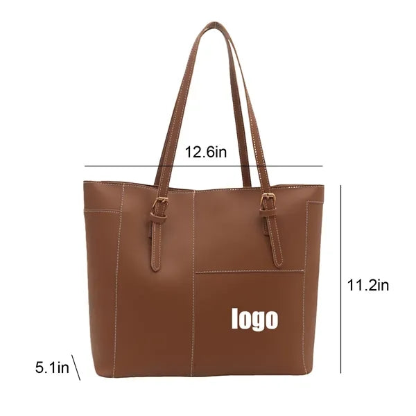 Pu Leather Casual Simple Tote Bag