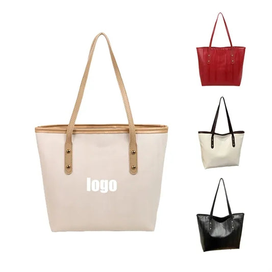 Large Capacity Simple Pu Leather Handbag