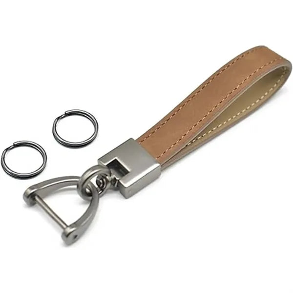 Metal Leather Keychain