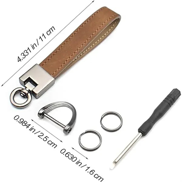 Metal Leather Keychain
