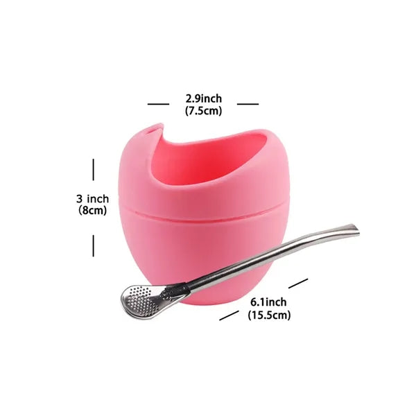 Mate Tea Mug With Stainless Steel Filter Straws