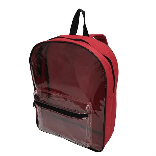 Clear Pvc Backpack W/ Colored Back