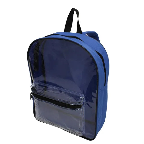 Clear Pvc Backpack W/ Colored Back