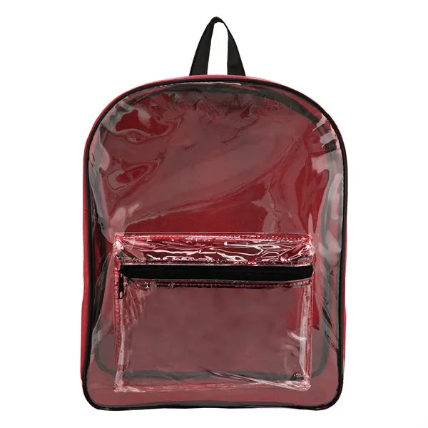Clear Pvc Backpack W/ Colored Back