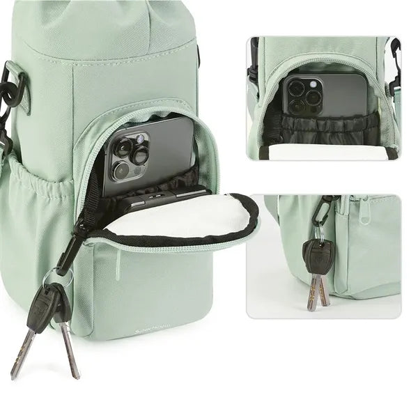 Water Bottle Carrier Bag With Phone Pocket
