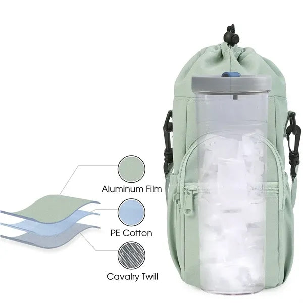 Water Bottle Carrier Bag With Phone Pocket