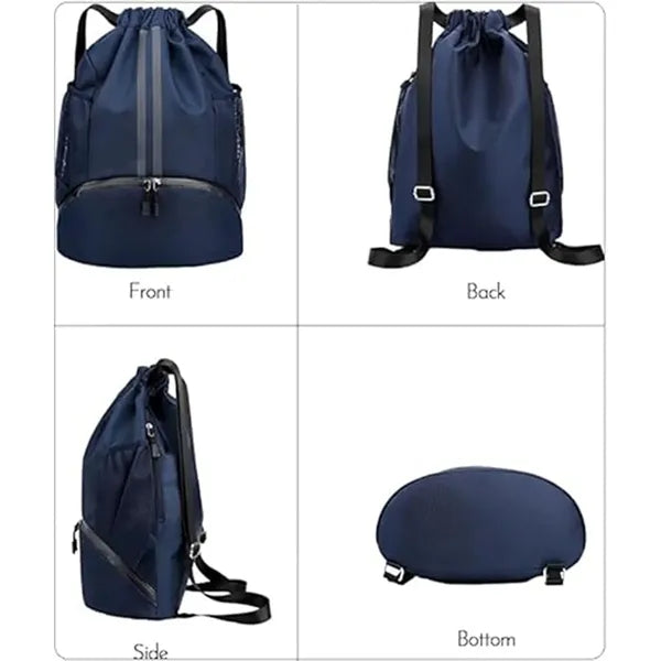 Drawstring Backpack With Dry Wet Separation Pocket