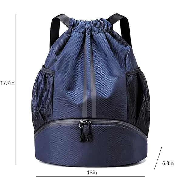 Drawstring Backpack With Dry Wet Separation Pocket