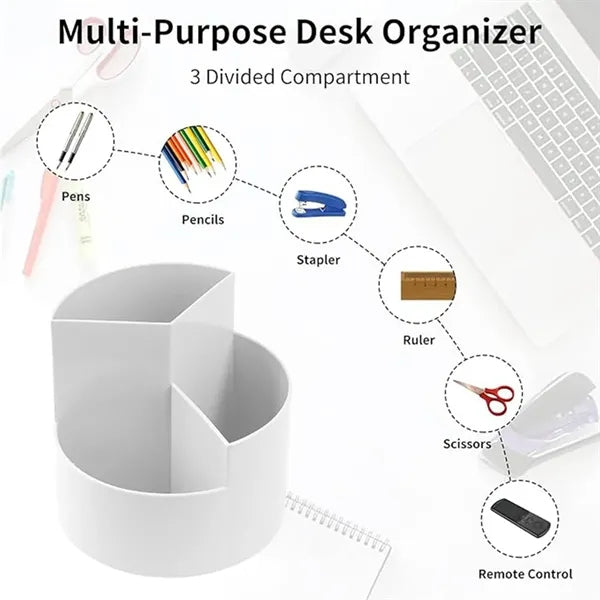 3 Slots 360-Degree Spinning Pencil Holder