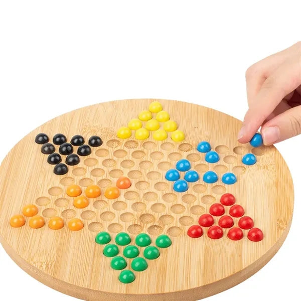 Wooden Family Checkers Game Set