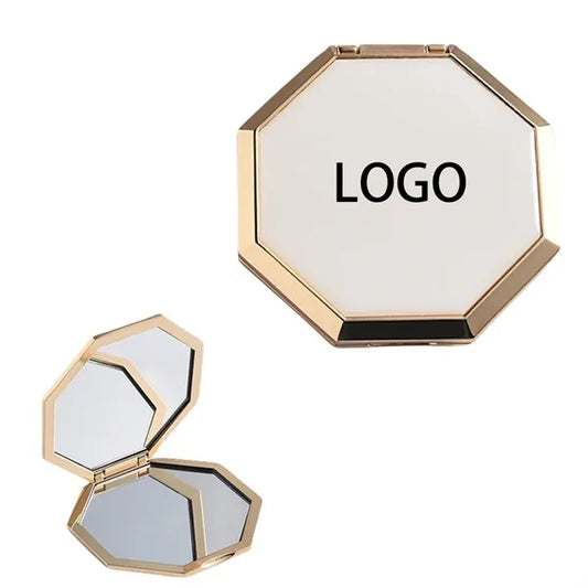 Polygonal Zinc Alloy Cosmetic Mirror