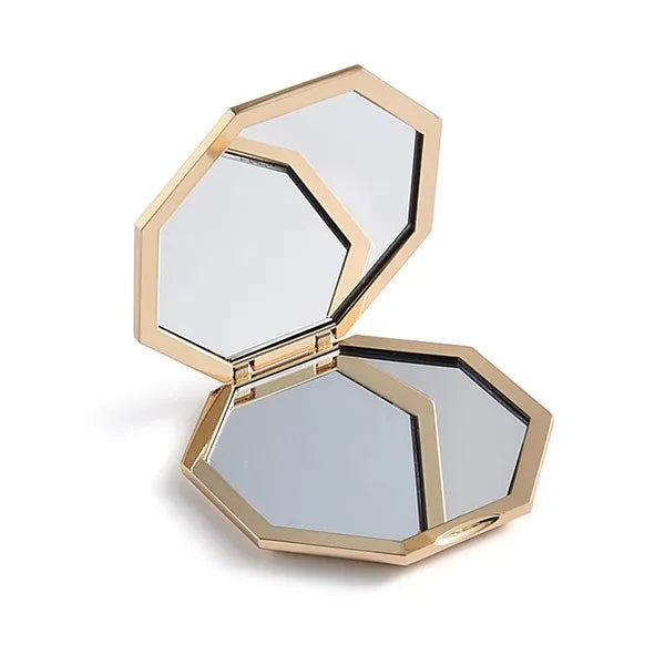 Polygonal Zinc Alloy Cosmetic Mirror